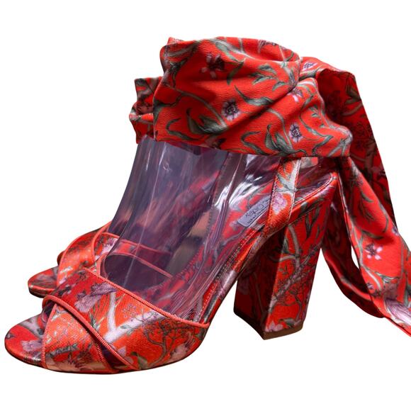 TABITHA SIMMONS X Johanna Ortiz Women's 37.5/US 7 Wrap Tie Heel Sandals Italy - Picture 2 of 16